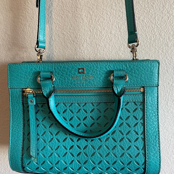 ❌SOLD❌ Kate Spade Perri Lane Satchel Turquoise - Picture 8 of 14
